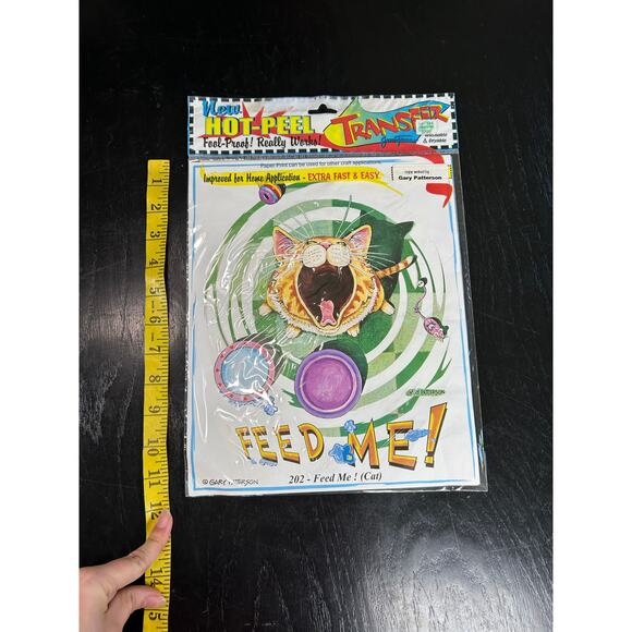 Gary Patterson- Feed Me Cat- 11.5x10" Transfer Paper Design for Crafting 90s - Picture 3 of 6